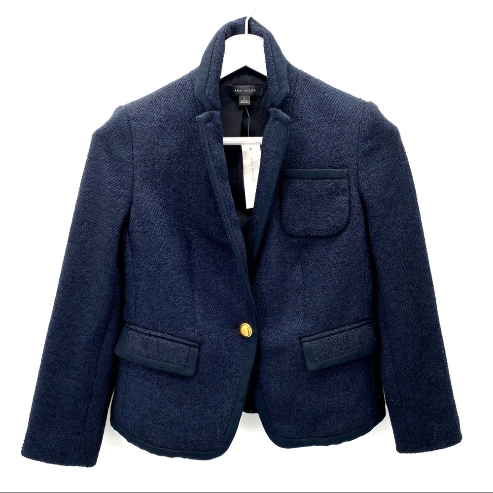 AnnTaylor-Piped-Black Trim,w/Navy & Black Blazer